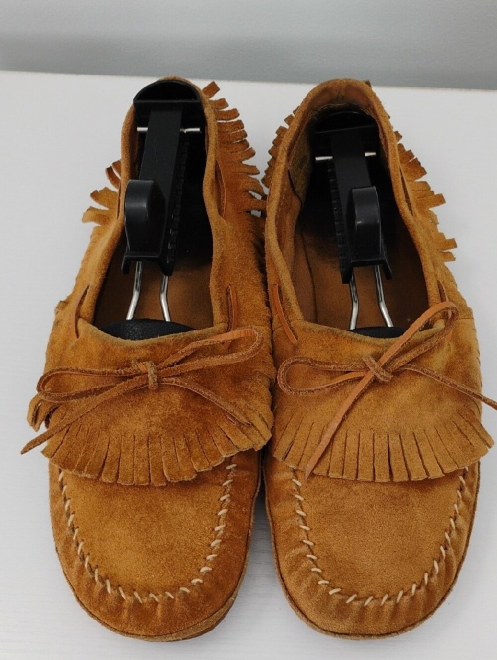 Minnetonka Chestnut Suede Fringe Moccasins Style 6996 - Women's 8.5